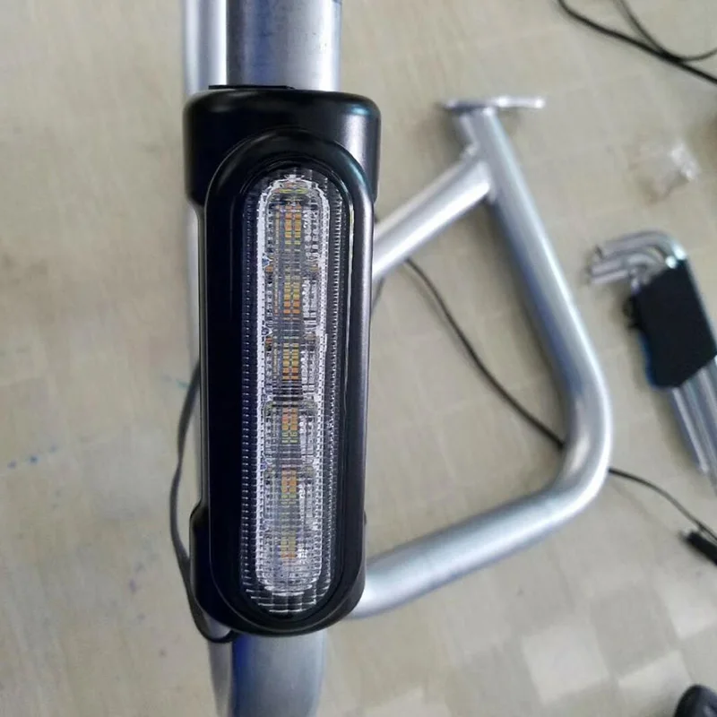 Faduies preto/cromado barra de estrada para motocicleta, luz branca com led âmbar para barras de acidente para modelo de harley touring