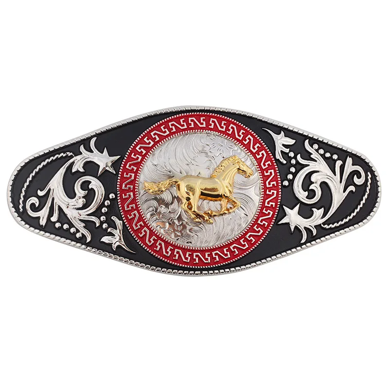 Golden Horse belt buckle Large belt buckle smooth cowboy buckle