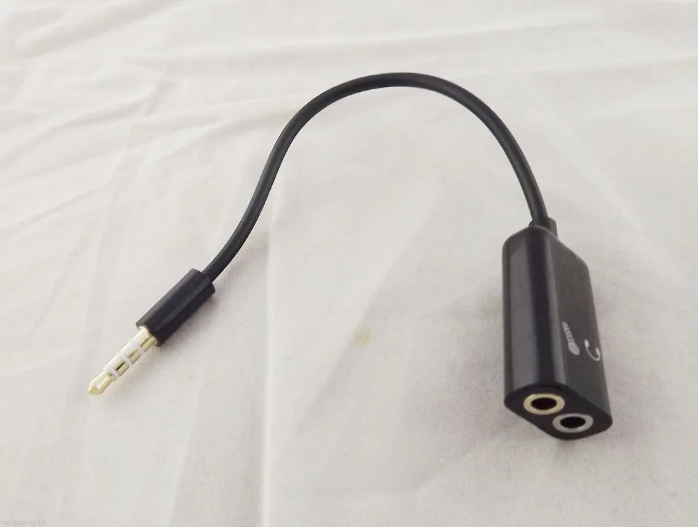 1 cái 3.5 mét Nam Stereo TRRS Âm Thanh Để Tai Nghe Tai Nghe + Microphone Adapter 15 cm