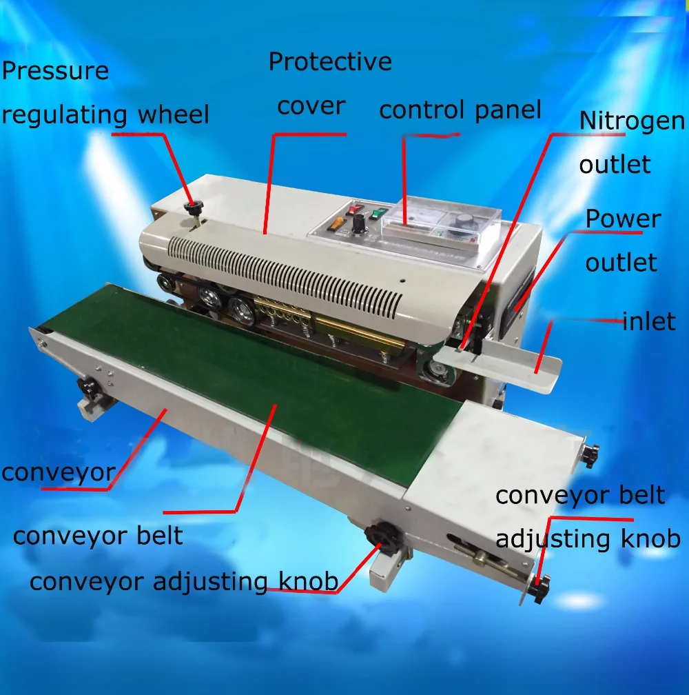 Machine de remplissage et de scellage de l'azote en continu