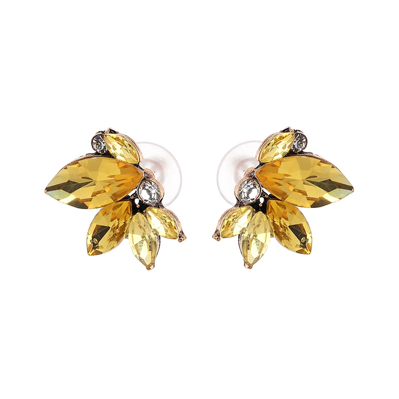 New Colorful Crystal Statement Stud Earrings Girls Rhinestone Earrings Fashion Jewelry Accessories for Women Gift Wholesale 2023