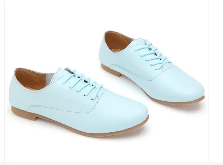 Autumn Spring women oxford shoes ballerina flats shoes women genuine leather shoes moccasins lace up loafers white shoes