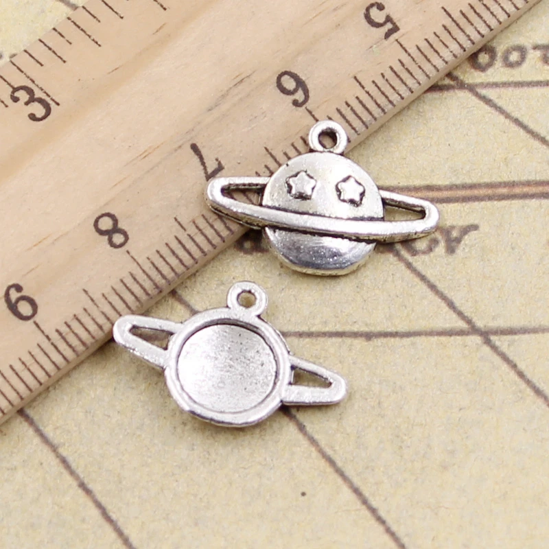 30pcs Charms Saturn Planet Spark Star 13x17mm Tibetan Bronze Silver Color Pendants Antique Jewelry Making DIY Handmade Craft