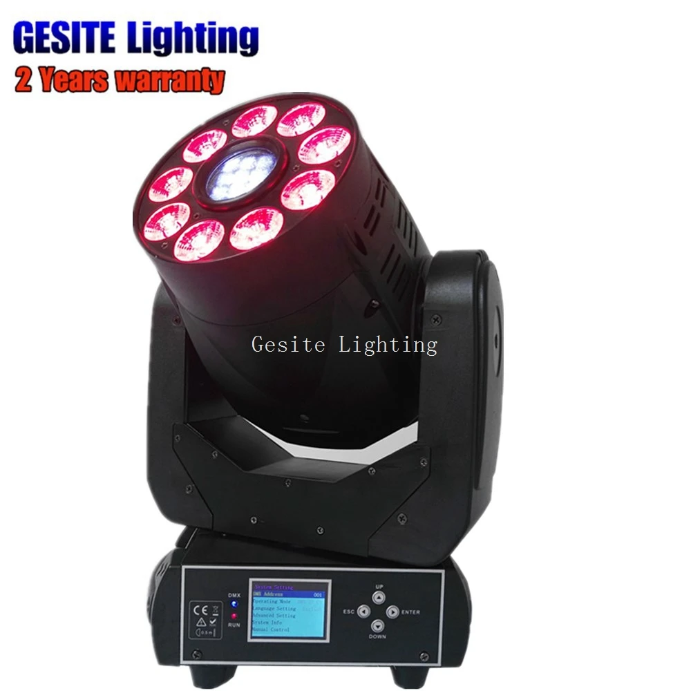 2017 NEW 2in1 Stage Light 75W Spot 9pcs 6in1 RGBWA+UV Wash LED Moving Head for Party