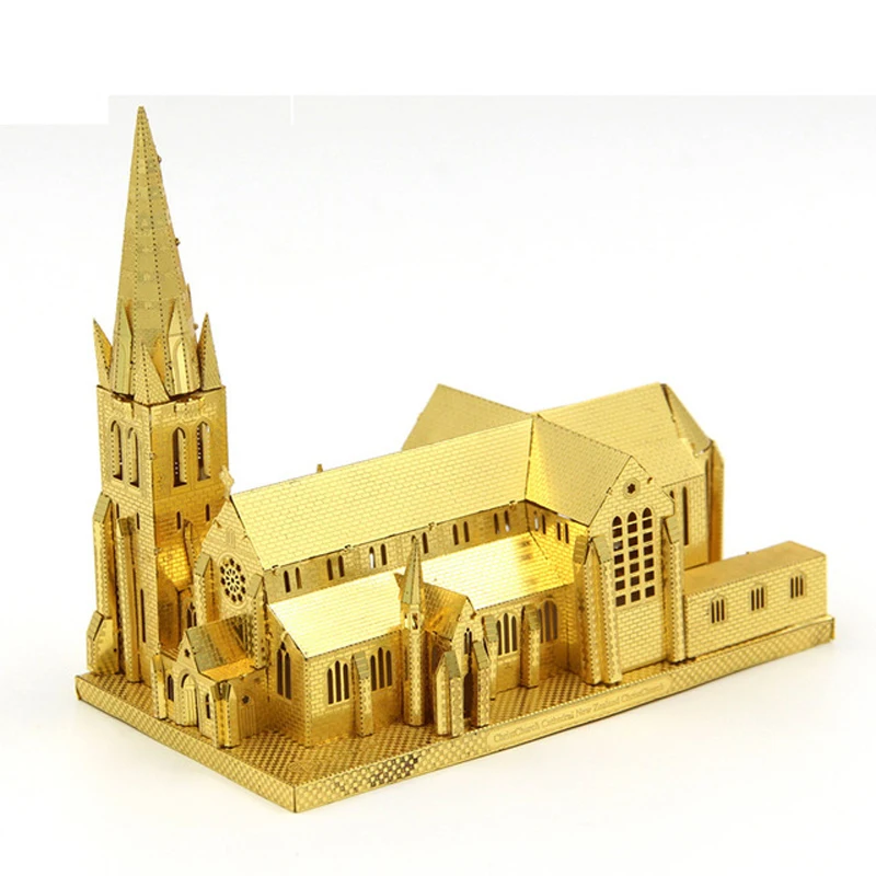 

Christchurch Cathedral Architectural Building DIY laser cutting Jigsaw puzzle model 3D Nano metal Puzzle Toys for adult Gift