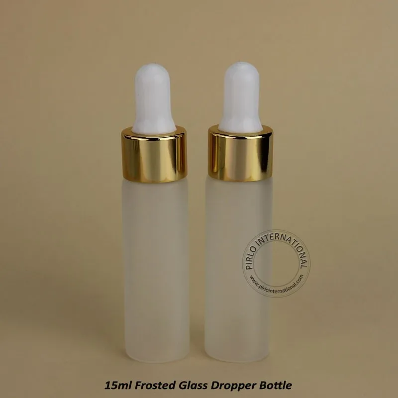 Promotie 15Ml Matte Etherische Oliefles 15G Glazen Parfum Bemonsteringsflesje Met Druppel Gouden Deksel Navulbale