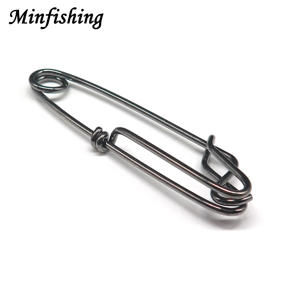 Minfishing 20 Pcs Stainless Steel Fishing Snaps Open Eyes Fishing Swivel Safety Fishing Hook Connector fishing Accessories