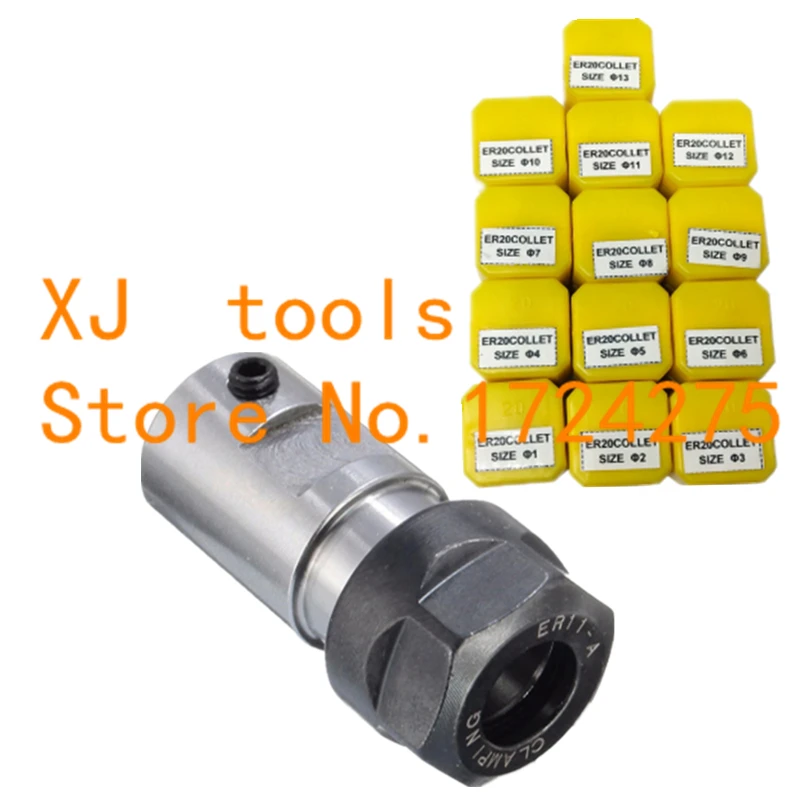 

ER20 Collet Chuck 13PCS C25 ER20 Motor Shaft Extension Rod Spindle Collet Lathe Tools Holder Inner 8MM 10MM 12MM 14MM 16MM
