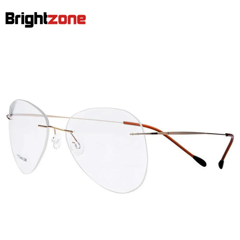 Fashion Big Lens Shape Pilot Non-screw Connect Unisex Spectacle Frame Elastic Titanium Alloy Myopia Hyperopia Glasses Men Women