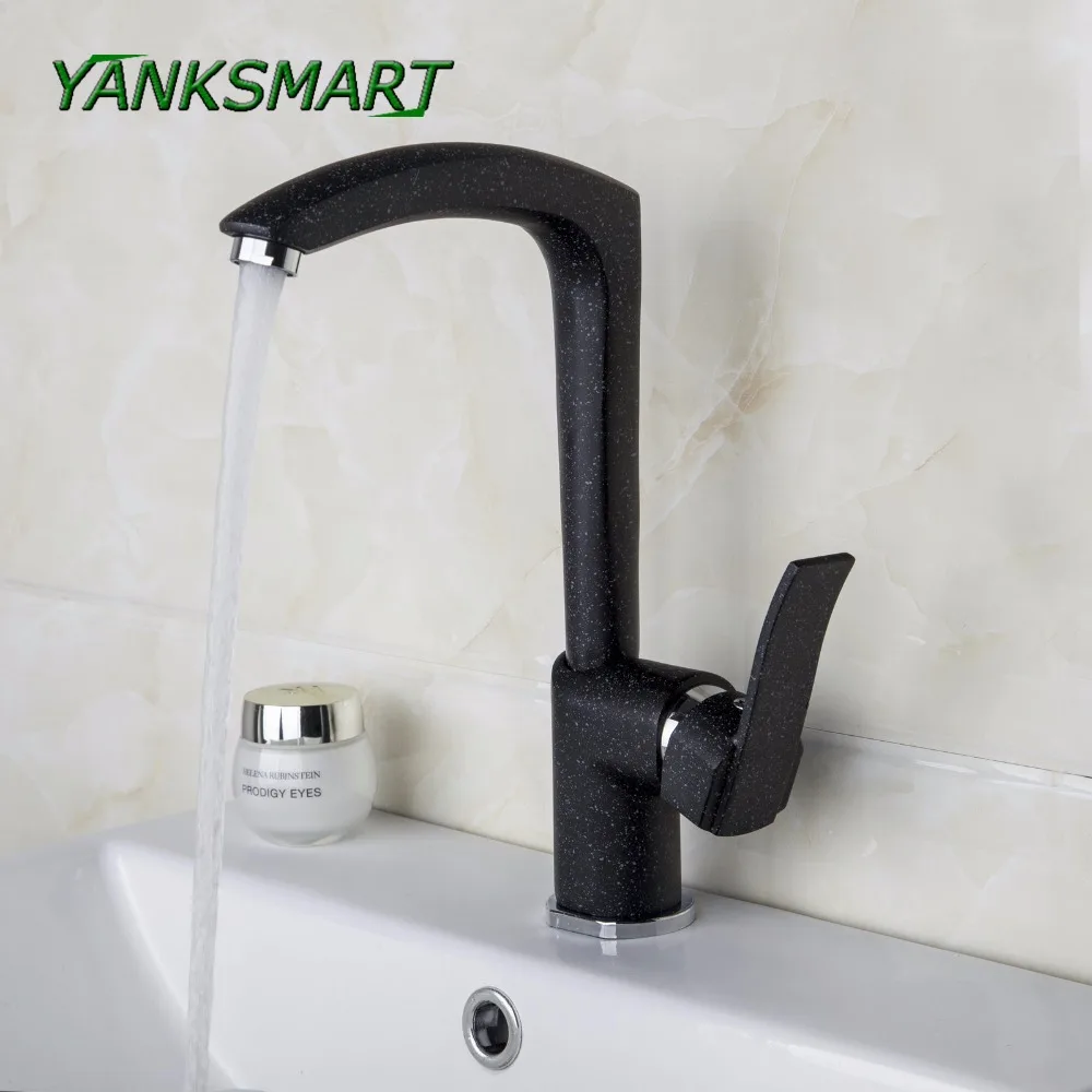 

YANKSMART Black Painting dots bathroom basin faucet kitchen single handle mixer tap toilet brass banheiro torneira