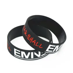 1PC Hot Sale Eminem Wristband The Marshall Mathers LP Silicone Wristband Rubber Bracelets&Bangles Musics Fans Gifts SH184