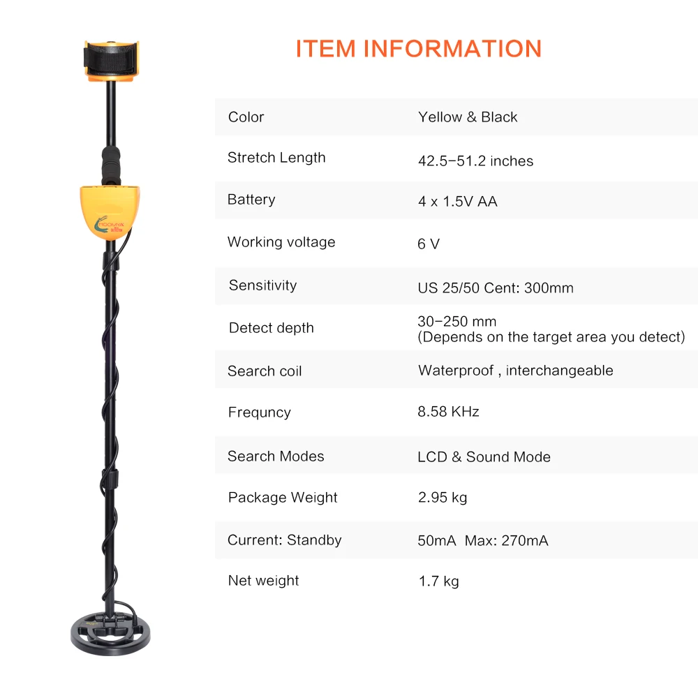 Kit de détecteur de métaux professionnel EDF MD6350, chercheur d'or, détecteur de sagesse, chasseur, longue portée, détection de profondeur, poignées, Ecting Gem