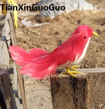 

Модель птицы с красными перьями, 13 см, твердый пластик, ручная работа, декор для дома и сада, реквизит для поделок, примерно S1875
