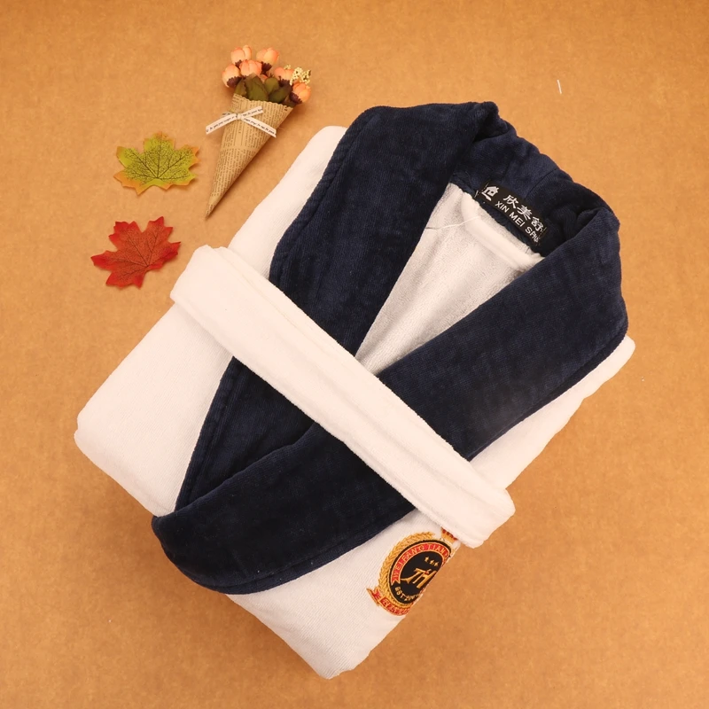 Winter Warm Thick Robe Men Luxury Pijama Plus size XXXL Blanket Towel Fleece Men's Robe Long Soft Warm Thicken Winter