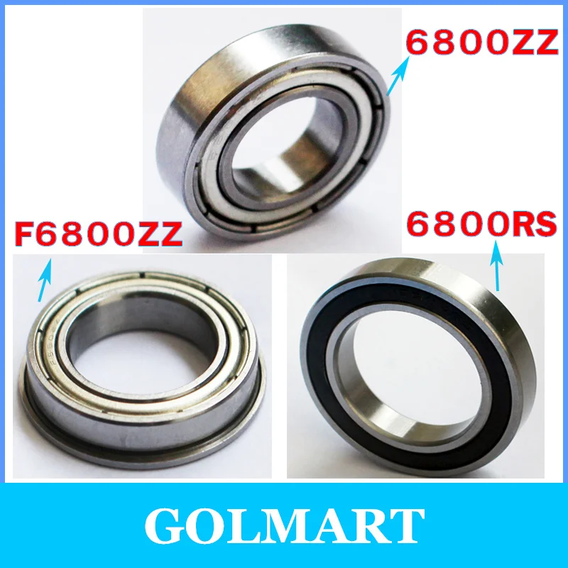 3PCS 61800 6800-2RS Sealed 10x19x5 MM 6800RS Steel Deep S6800RS Stainless Steel Ball Bearing 6800ZZ Flange F6800ZZ Metel