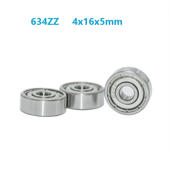 

100pcs/lot 634ZZ 634-ZZ 634 ZZ 4*16*5mm 634Z Deep Groove Ball bearing Mini Miniature Ball Bearings 4x16x5mm