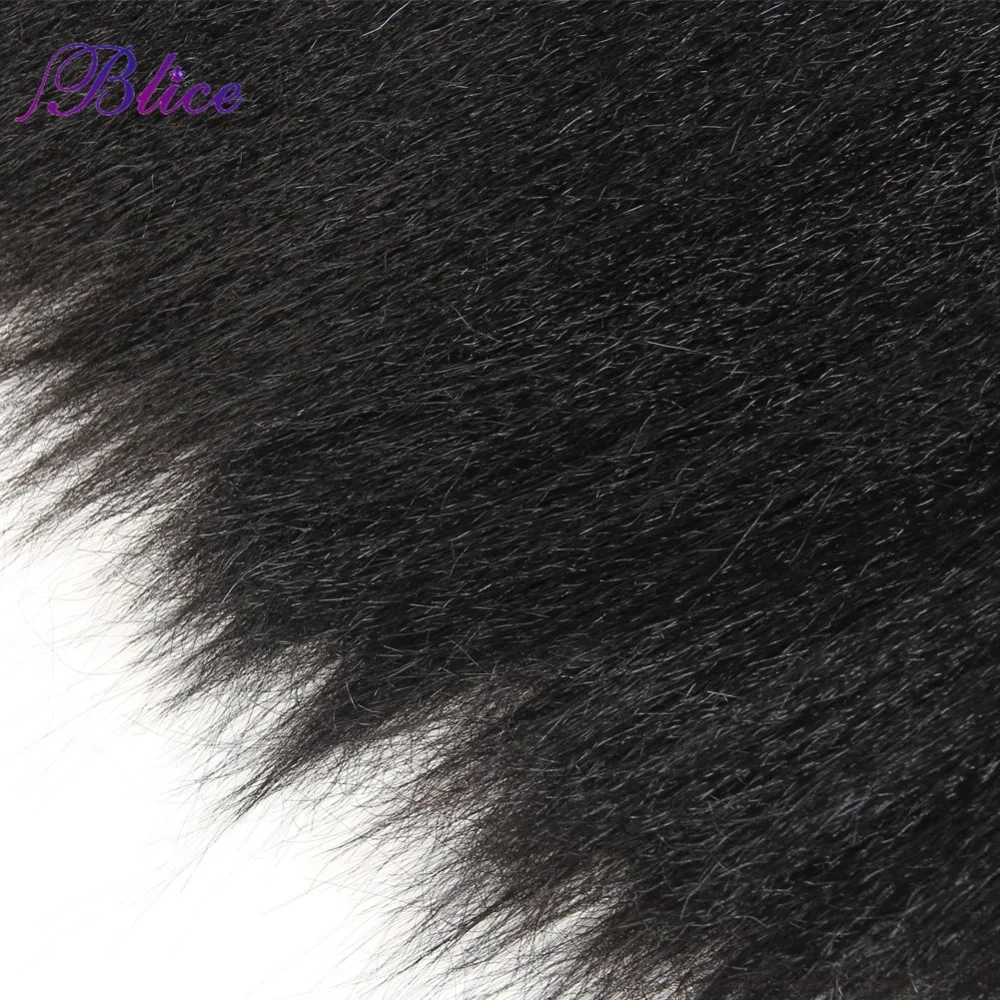 Blice Kinky Straight Hair Weaving 12-24Inch Pure Color Synthetic Wave Hair Extension For Black Women Hair Bundles One Piece Deal