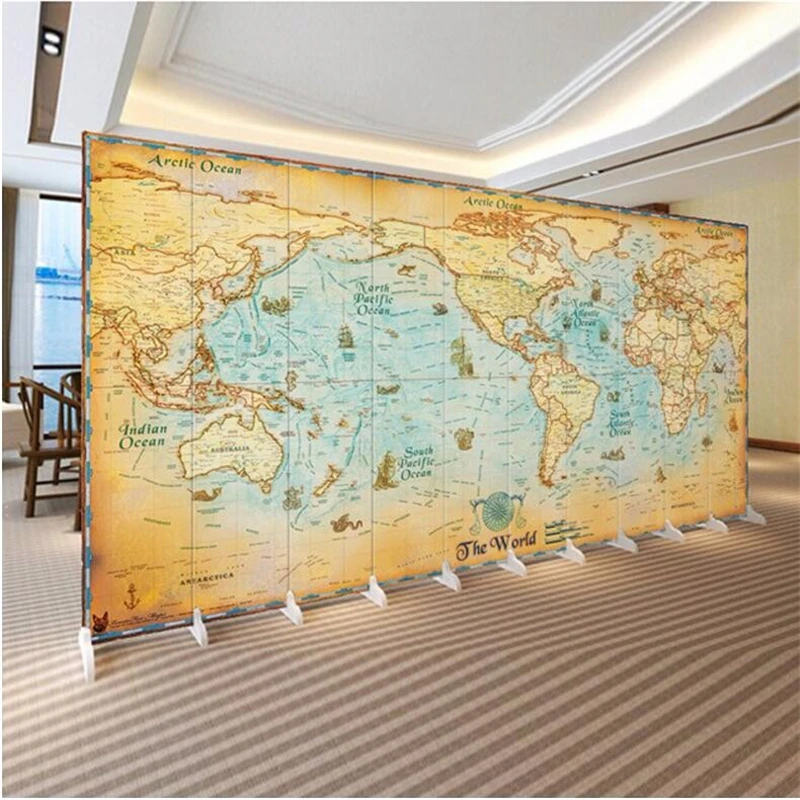 beibehang para quarto photo wallpaper for walls 3 d European office sofa background retro world map large mural wallpaper