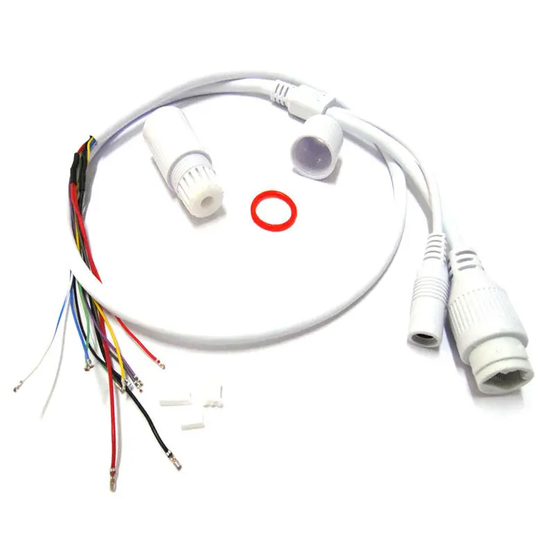 (10 PCS) High Quality Waterproof POE LAN cable for CCTV IP camera board module with weatherproof connector For Free Shipping