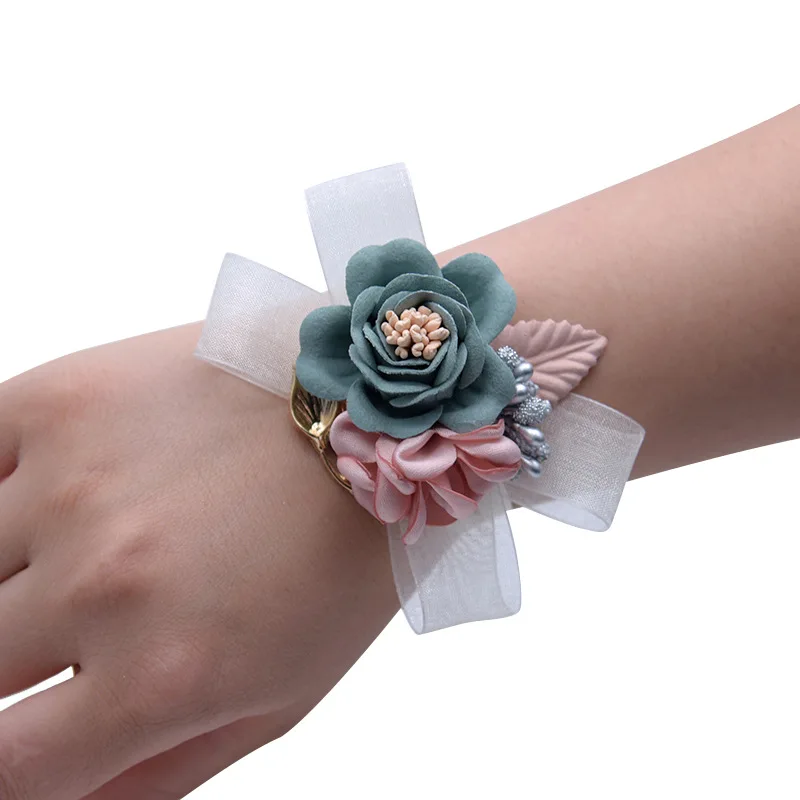 

10 pcs/lot Bride wrist flower bridesmaid wedding hand flower for wedding decoration