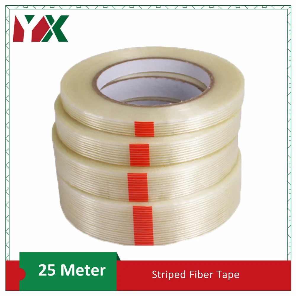 25M Strong Filament Transparent Striped Fiber Electrical Fixed Glass Steel Plate Strapping Model Sealing Tape