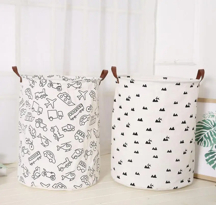 The New Cartoon Waterproof Laundry Hamper Clothes Storage Basket Home decoration storage barrel kids toy organizer basket panier