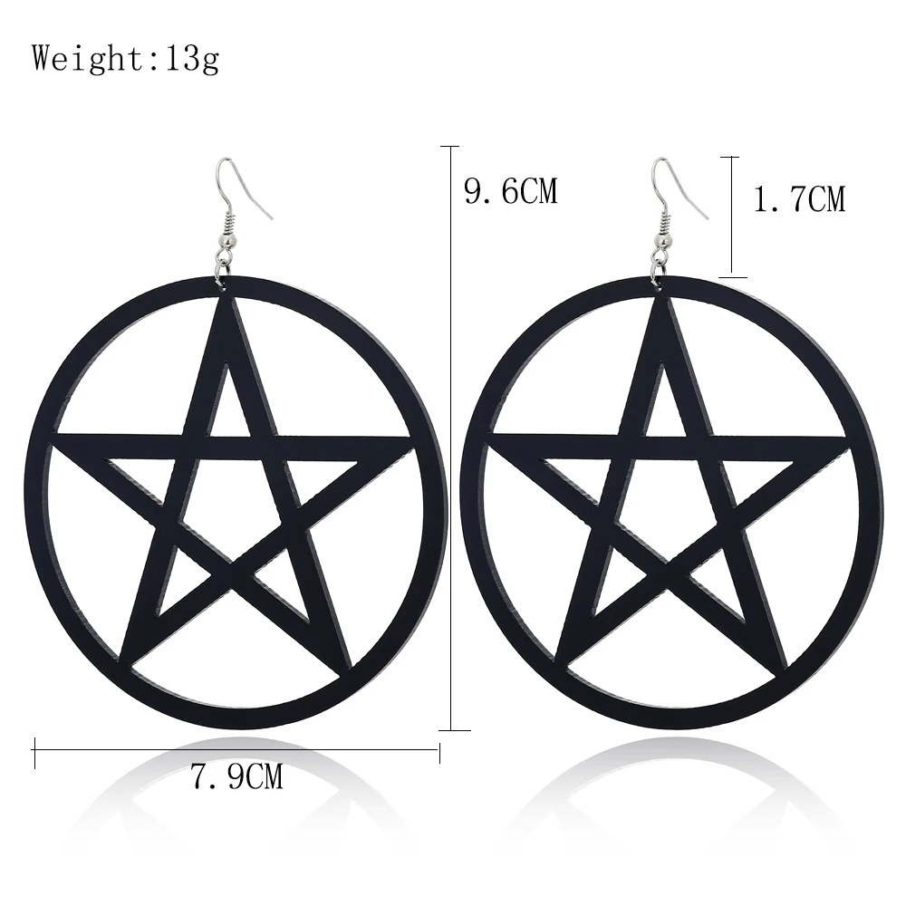 YAOLOGE Fashion Oversized Exaggerated Hyperbole Star Mix Long Acrylic Earring Hollow Pentagram Dangle Earrings For Women Jewelry