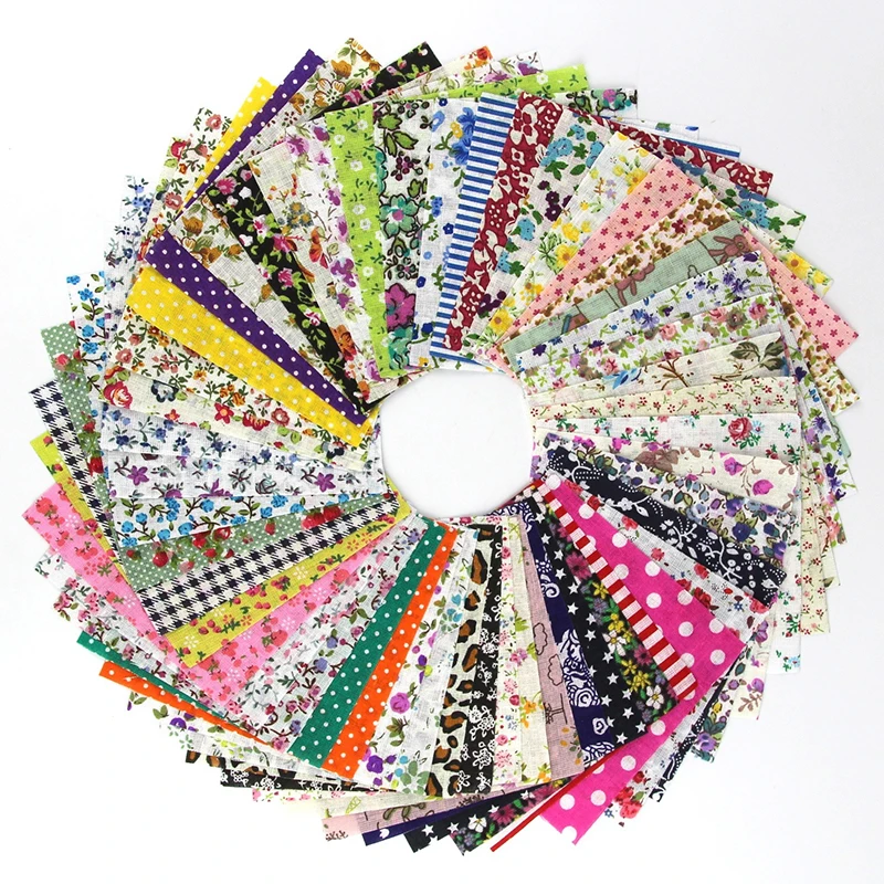 50 Pcs 10*10cm Cotton Fabric  diy Patchwork Handmade Charm Pack Patchwork Bundle Fabrics DIY Textiles Fabric Sewing Scrapbook