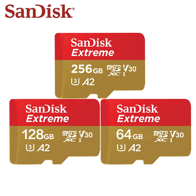 SanDisk Micro SD Card 32GB A1 MicroSDHC Memory Card 64GB 128GB 256GB 400GB MicroSDXC EXTREME PRO V30 U3 A2 4K UHD TF Cards