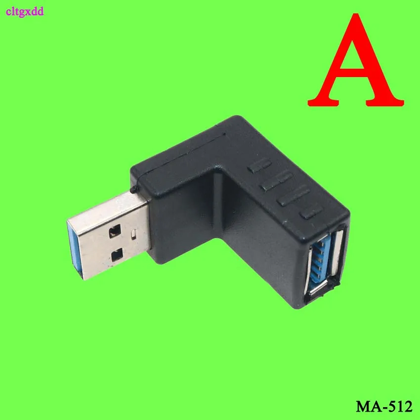 cltgxdd Right Angle USB3.0 AM to AF L Shape Adapter Converter USB 3.0 A Male to A Female 90/180 Degree Plug Down Connector