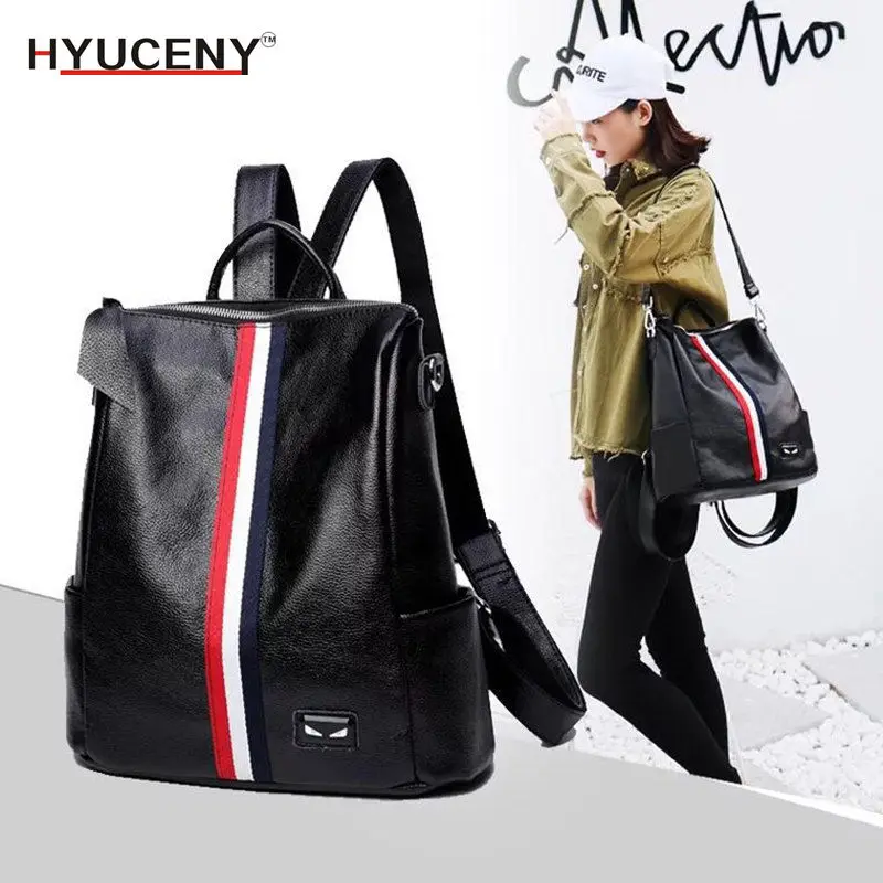 

Hot New Fashion Woman Casual Backpack High Quality Youth Leather Backpacks for Teenage Girls Female School Shoulder Bag Bagpack