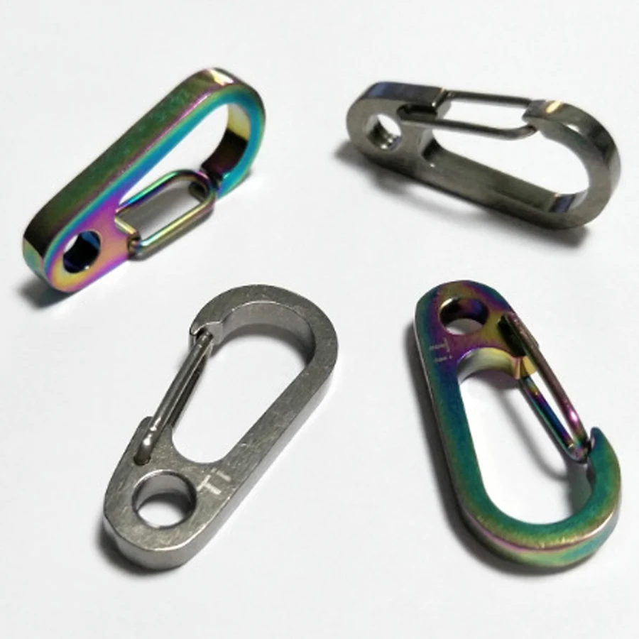 100%Titanium Mini Quick Draw High Loading-bearing Carabiner Outdoor EDC Hook Keychain Creative Accessories Charm T4 Keyring J077