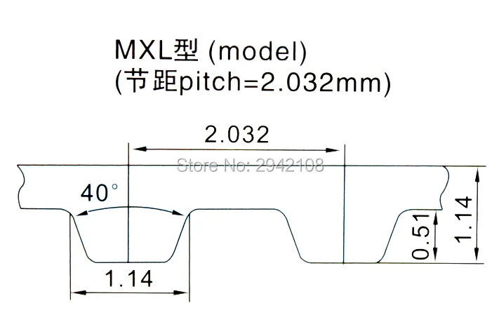 Comprimento da correia dentada MXL 557-680mm Passo pequeno, alta resistência à tração, usado em sistemas de transmissão para DIY ou impressoras 3D, etc.