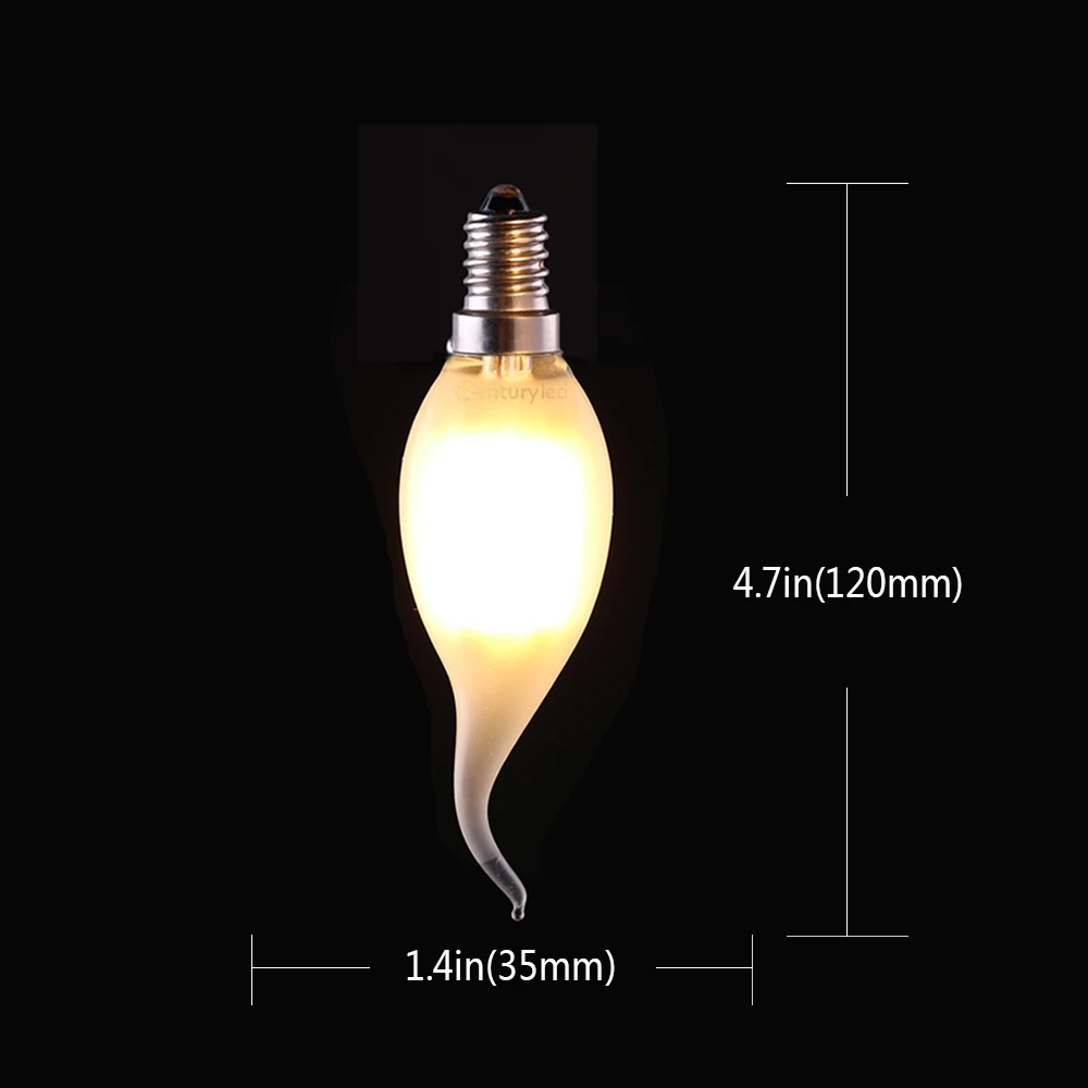 10 Packs 4W 6W Retro E14 Candle Bulb Dimmable C35 Frosted Led Bulb E12 Led Flame Light Warm White Chandelier Decorative Lighting