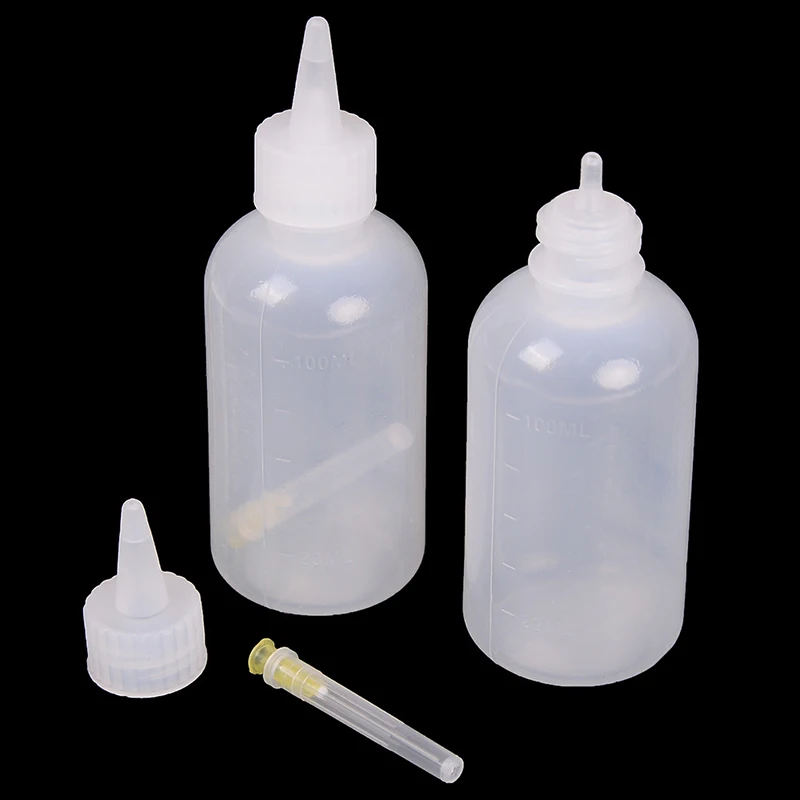 1PCS 100ml Needle Tip Soldering Liquid Flux Oil Dispenser Plastic Empty Bottle Dispensing Bottle