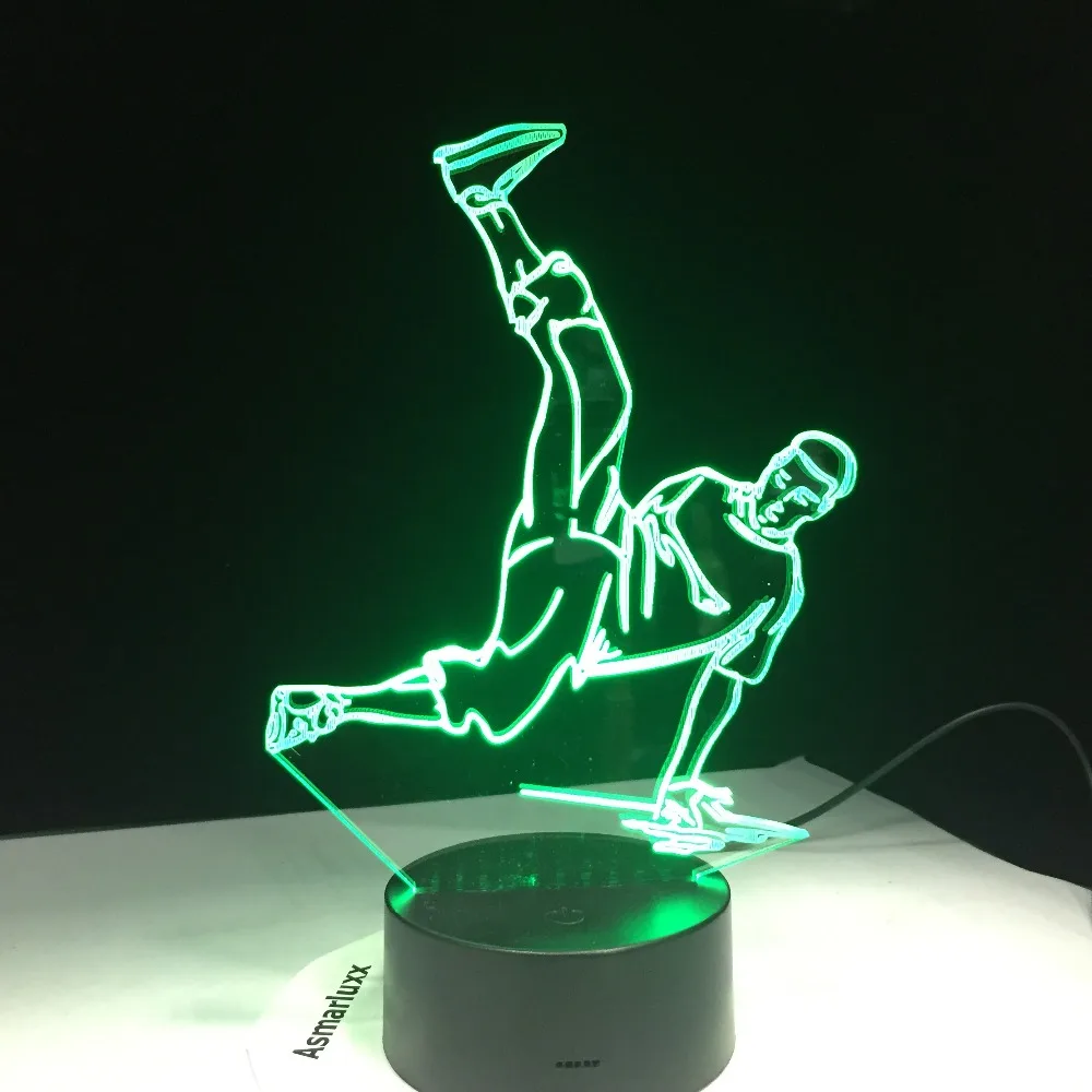 Street Dance LED USB 3D Night Lights 7 Colors LED 3D Lamp Disco 3D Decoration Lights Hip-Hop Culture Breaking Locking Popping