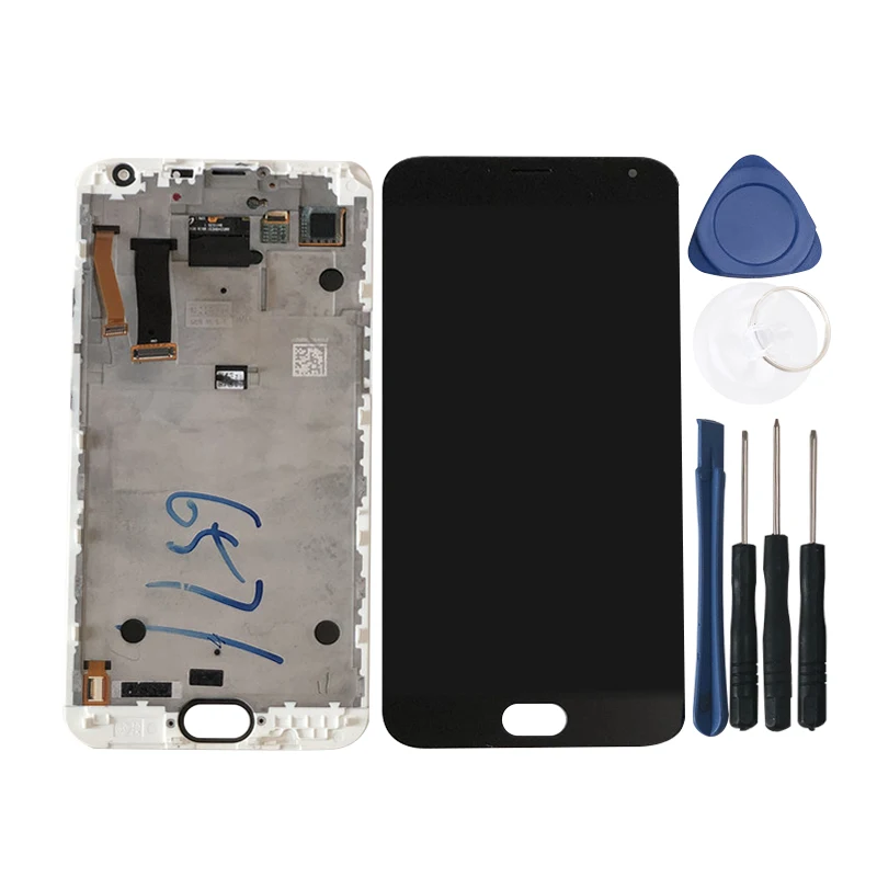 Meizu MX5 용 오리지널 M & Sen LCD 디스플레이 스크린 프레임, Meizu MX5 디스플레이용 터치 패널 디지타이저, 5.5 인치