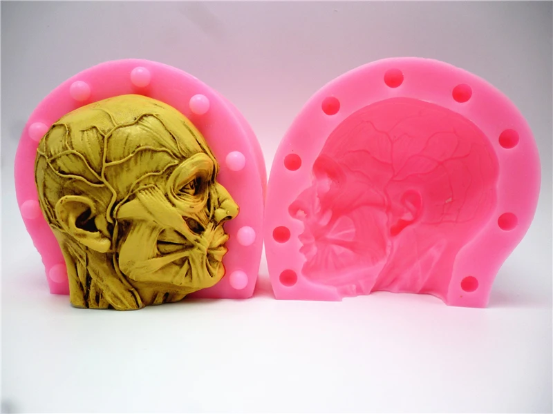 Anatomy Skull Silicone Mold DIY Conversion Resin Gypsum Candle Concrete Crystal Dropping Adhesive Special Mold Craft Production