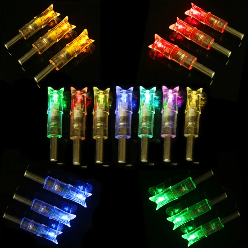 3/6pcs Automatically Arrow Lighted Crossbow Arrow Nock LED Arrow Tails For ID7.6mm Arrow Shaft Accessories