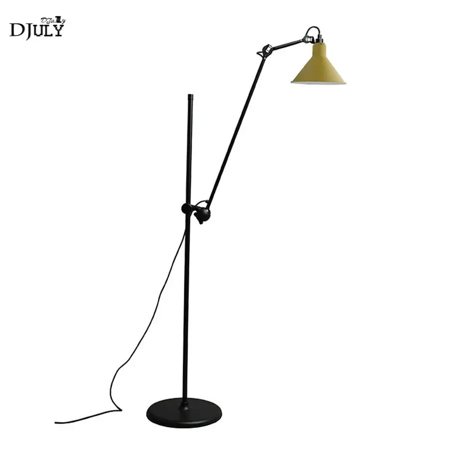 American industrial Lifting rotation led floor lamp for living room bedroom loft decor rose gold shade reading standing light