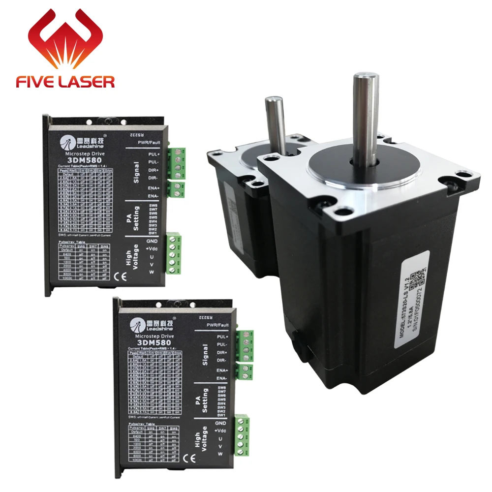 3 phase leadshine stepper motor 573S10 573S20 and driver 3DM580 package selling for one laser cutting machine use