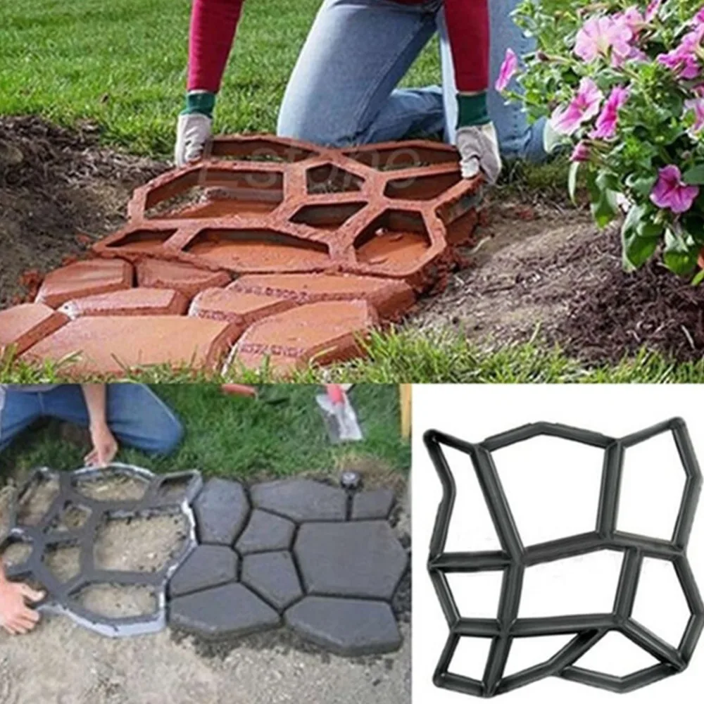 1Pcs DIY Plastic Path Maker Mold Manually Paving/Cement Brick Molds The Stone Road Auxiliary Tools For Garden Decor