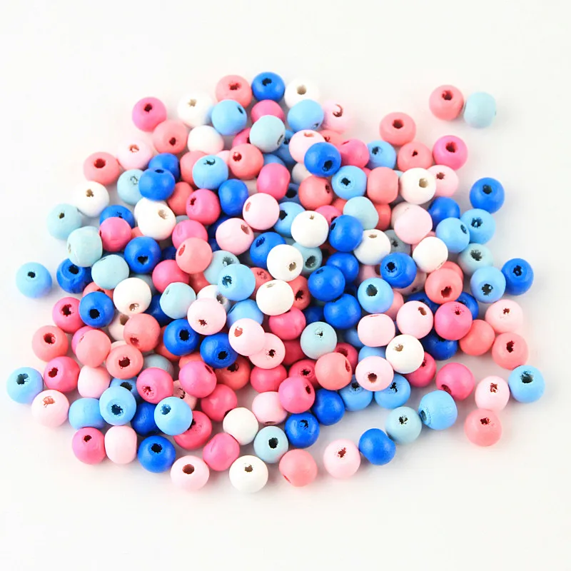 Handmade 8 10mm DIY Small Wooden Beads 100/200pcs Round Shape Wood Beads for Jewelry Making Rattle Pacifier Clip Accessories