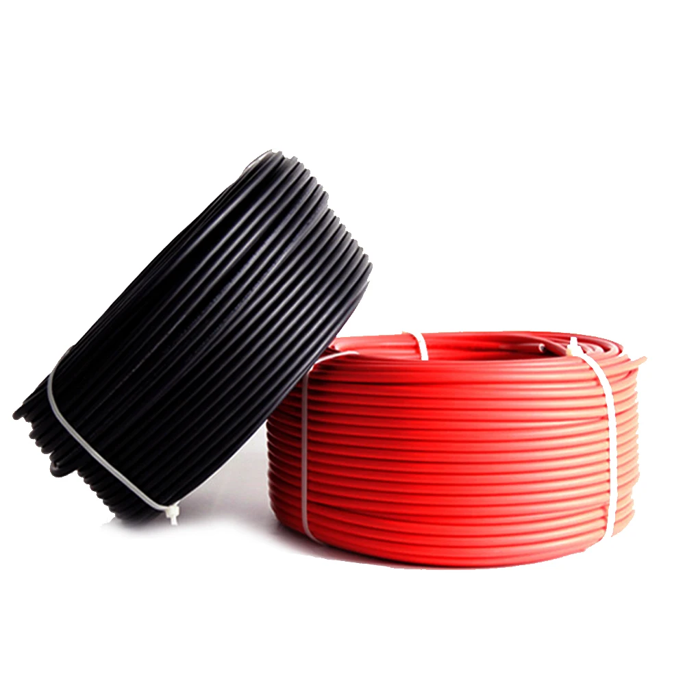 Kabel fotowoltaiczny 10m 4 mm2 6 mm2 czerwony/czarny do modułu panelu słonecznego stacja domowa zestawy solarne system DIY 10AWG lub 12AWG