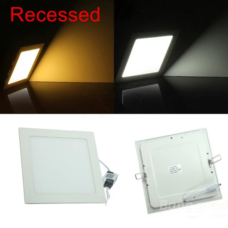 

AC/DC 12V Ultra Thin Design 3W 6W 9W12W 15W 25W LED Surface Ceiling Recessed Grid Downlight Square LED Panel Light free shipping