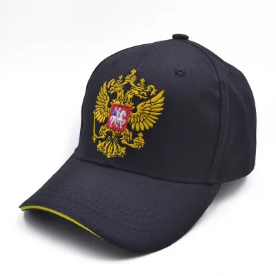 New Women Gold Color Double-headed Eagle Pattern Baseball Hat Russian emblem Hot Men Best Outdoor Sports Baseball Cap CP1040