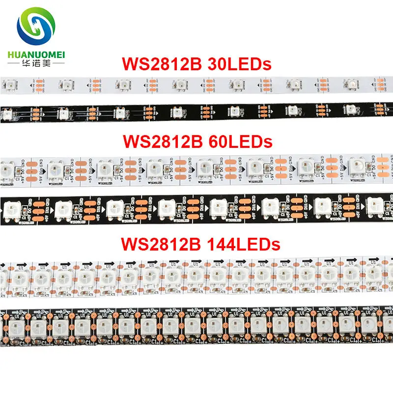 DC5V WS2812B Digital SMD 5050 30 60 74 96 100 144 LEDs RGB LED Strip WS2812 WS2811 Pixel Flexible Tape Light TV Light