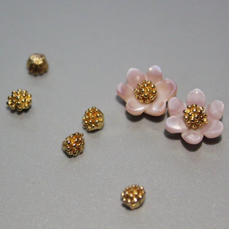 20pcs/Pack 4mm Copper Flower Buds Jewelry Accessories Diy Earrings Brooch Beads For Women Jewelry Making