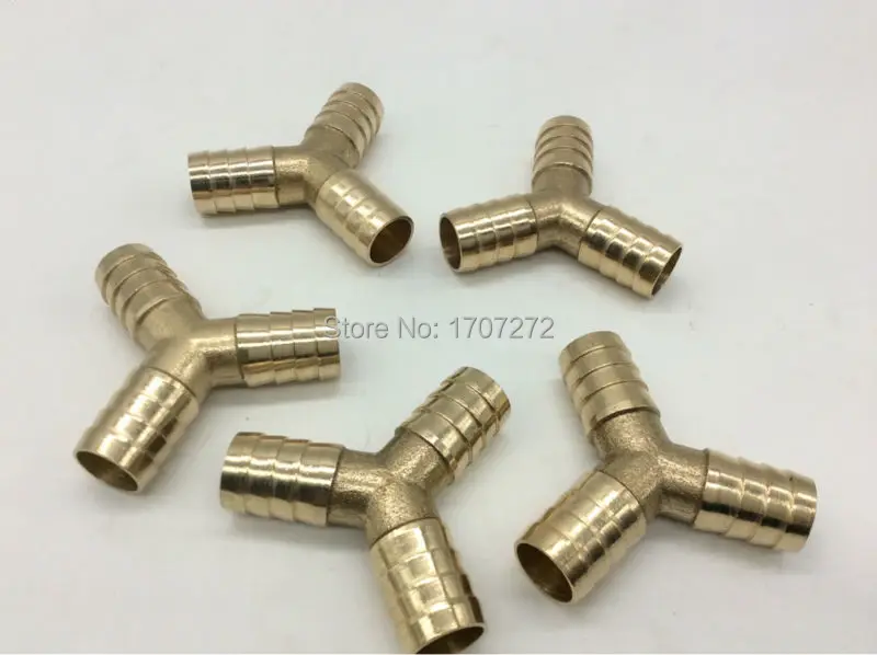 free shipping Brass Plumbing Fittings Tee Pagoda Leather Fittings Gas Pipes Shunt Branch 14mm 16mm