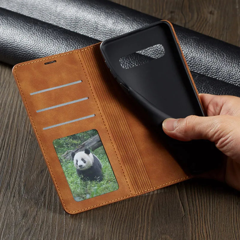 Flip Leather Case for Samsung Galaxy S10 Plus Luxury Wallet Stand Card Slot Holder Magnetic Book Cover for Galaxy S10plus S10E